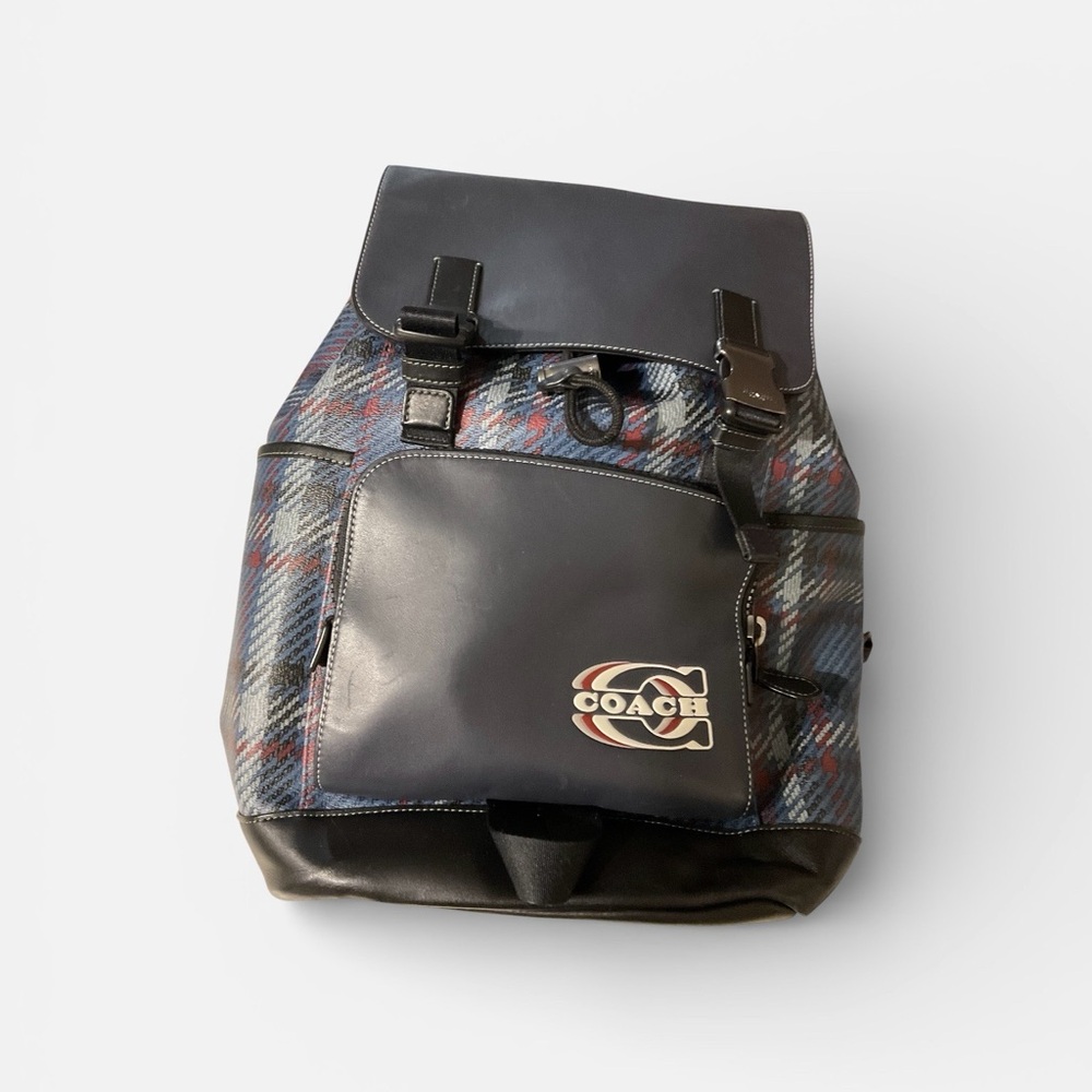 Coach Plaid Navy and Black Men's Backpack